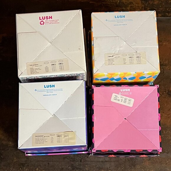 4 LUSH Square Empty Gift Boxes for Reuse, Display, Storage or Collecting - Picture 3 of 5